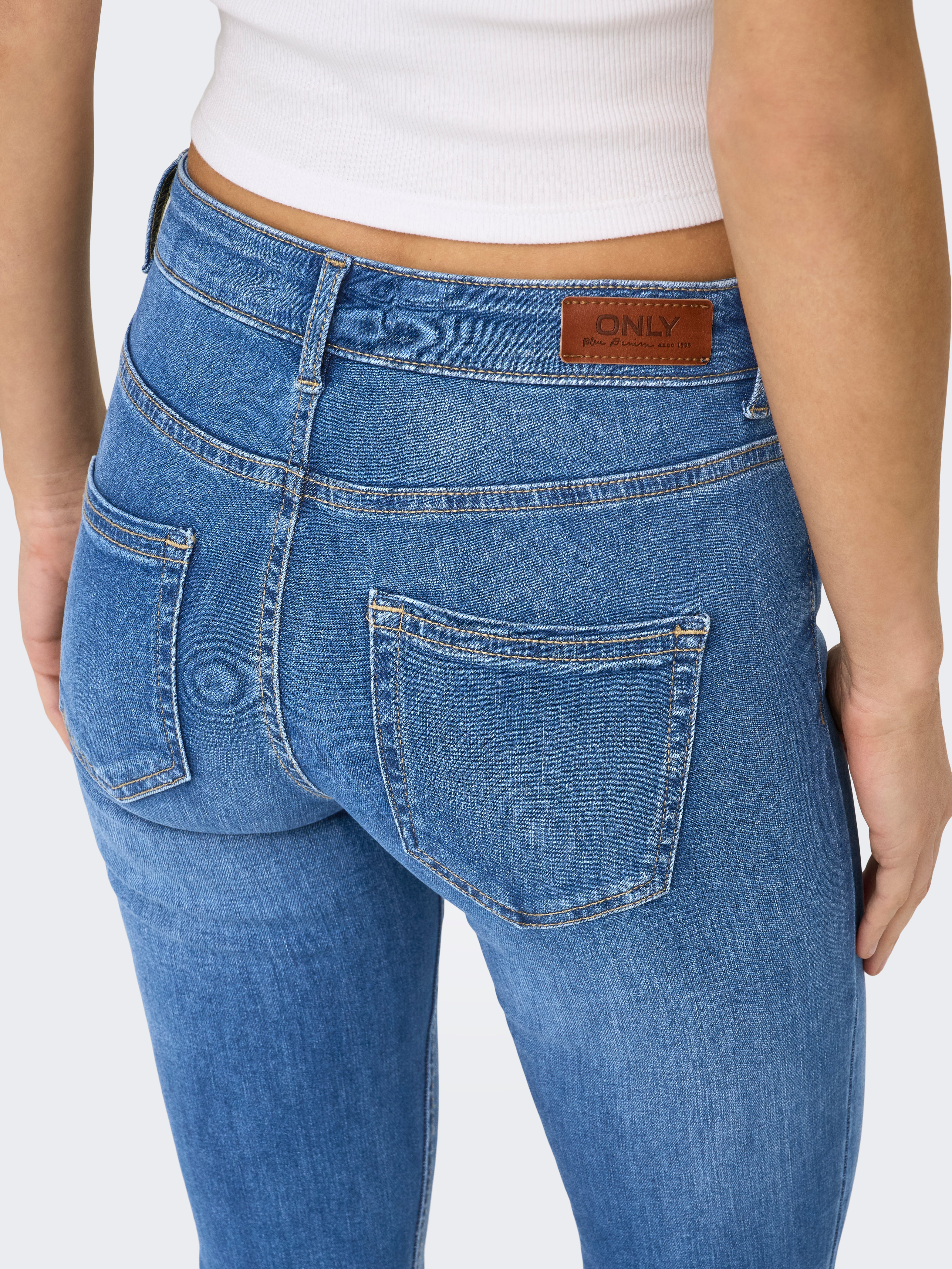 ONLBLUSH Mittlere Taille Skinny Fit Jeans | Mittelblau | ONLY®