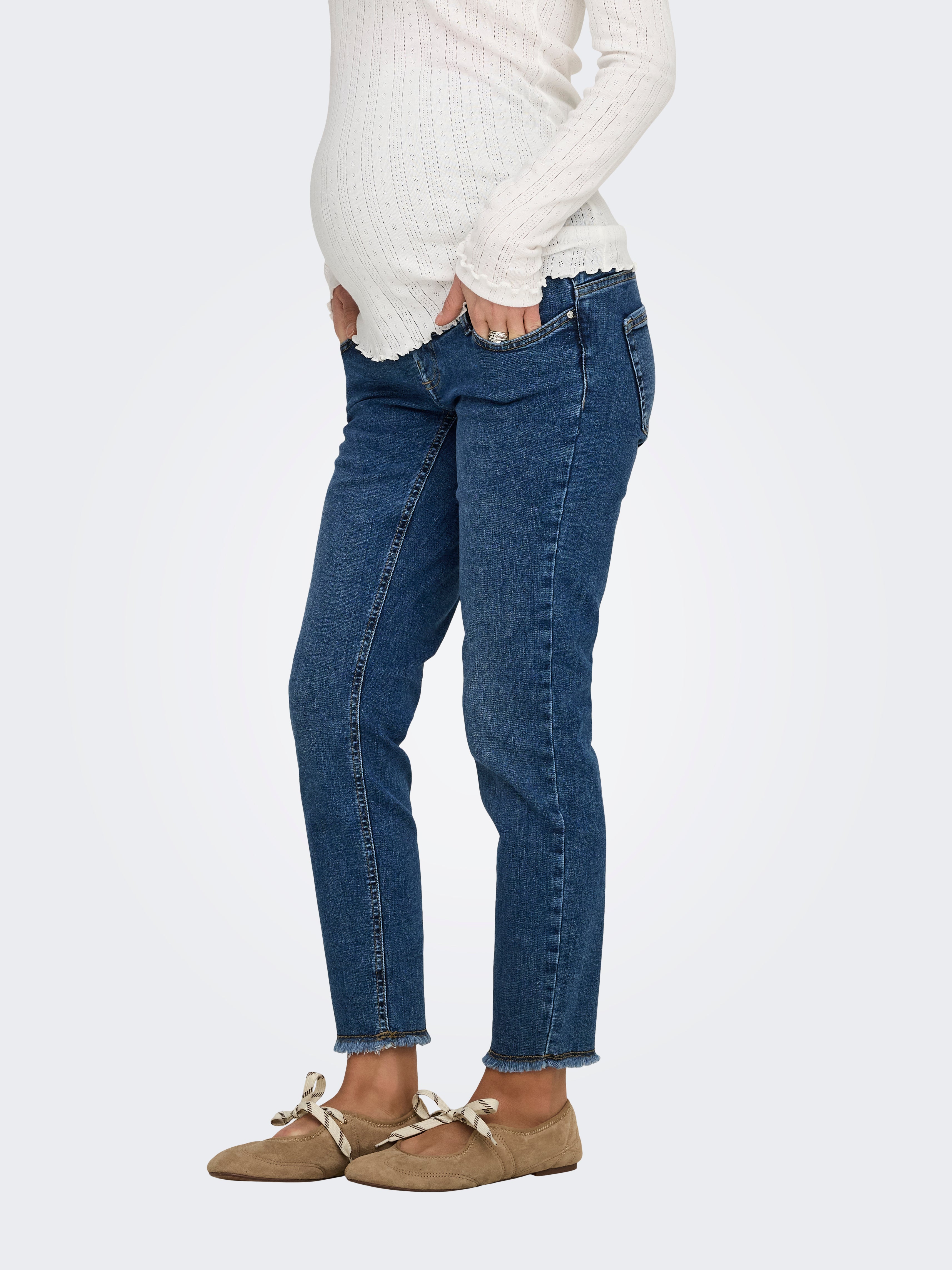Olmblush Mittlere Taille Skinny Fit Knöchellang Jeans
