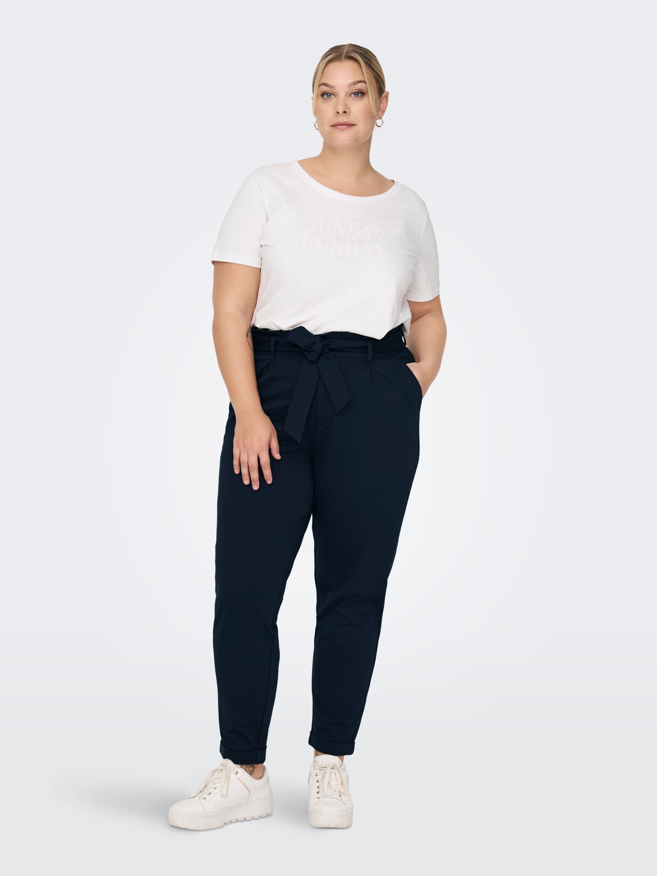 ONLY Regular Fit Super low waist Trousers -Night Sky - 15293377