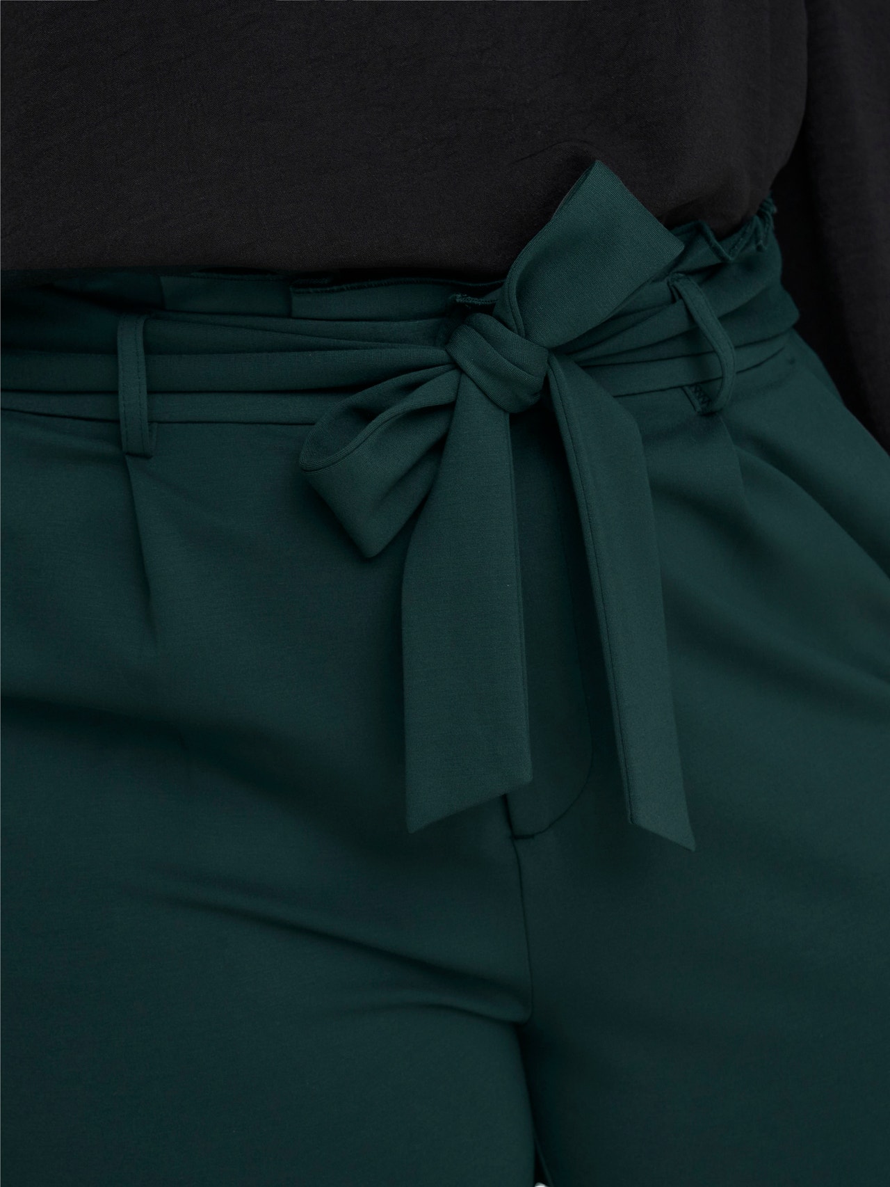 ONLY Curvy tie belt viscose pants -Darkest Spruce - 15293377