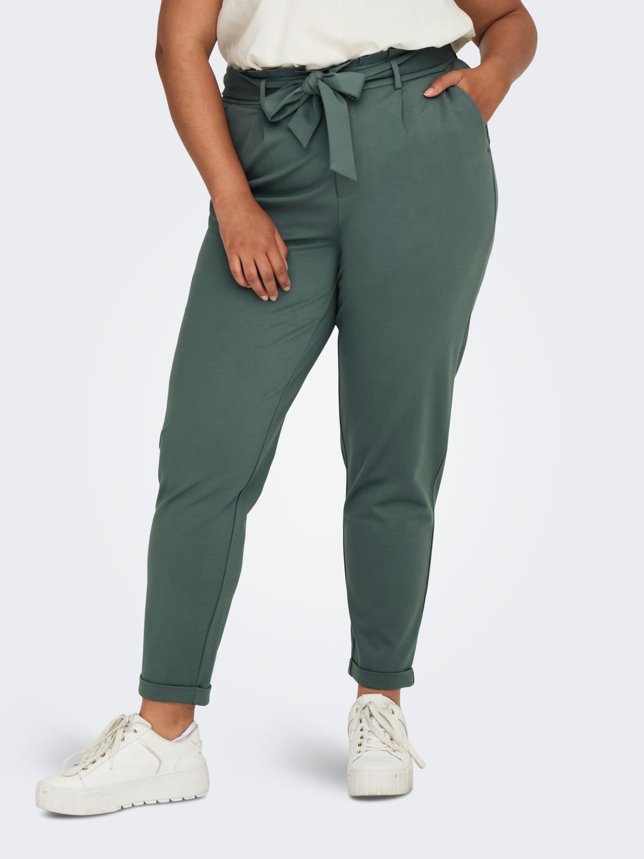 ONLY Regular Fit Super low waist Trousers -Balsam Green - 15293377