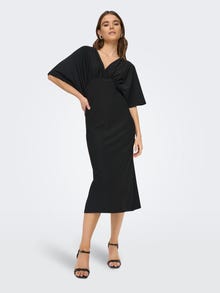 ONLY Regular Fit V-hals Lang kjole -Black - 15293441