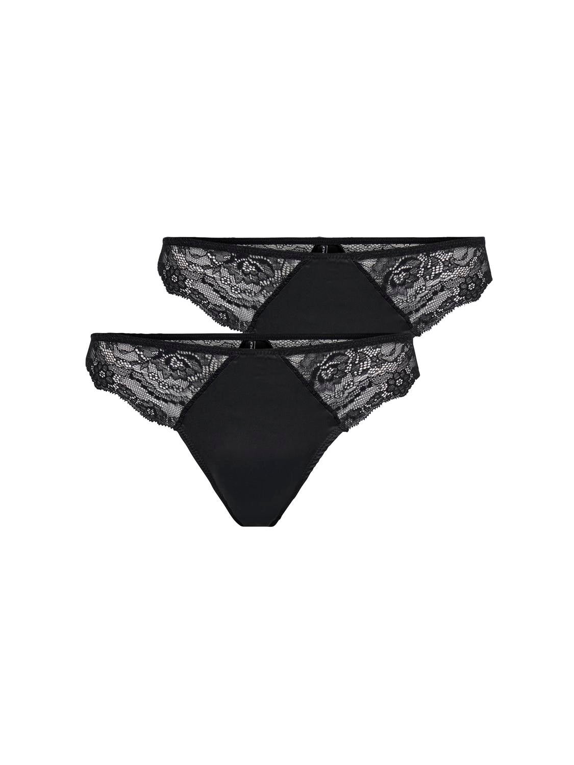 2-pack lace-trimmed thong briefs