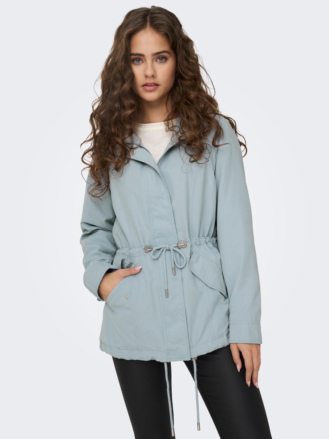 ONLY Capuchon Jas -Dusty Blue - 15293592