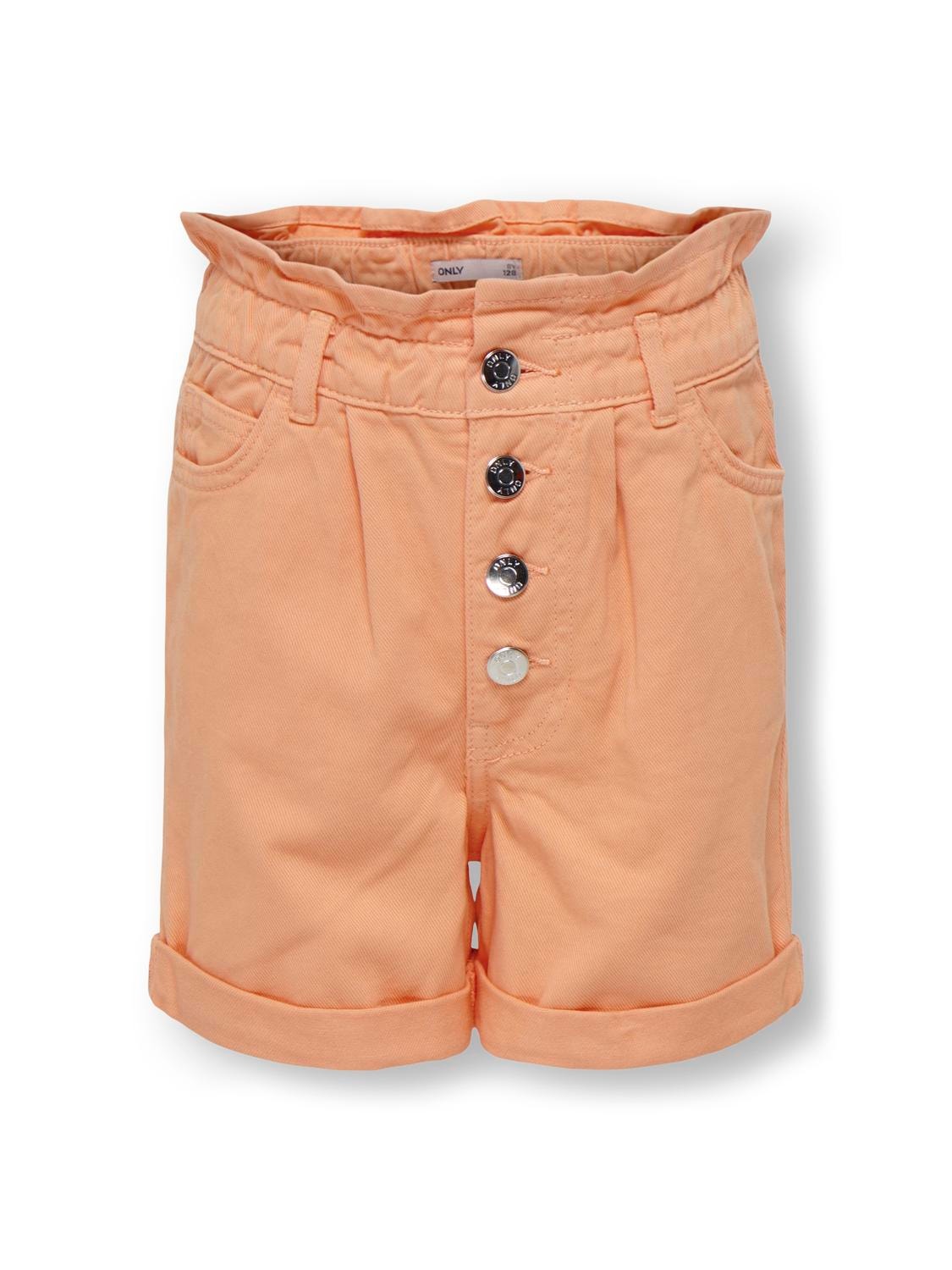 ONLY Baggy Fit Hohe Taille Shorts -Orange Chiffon - 15293657