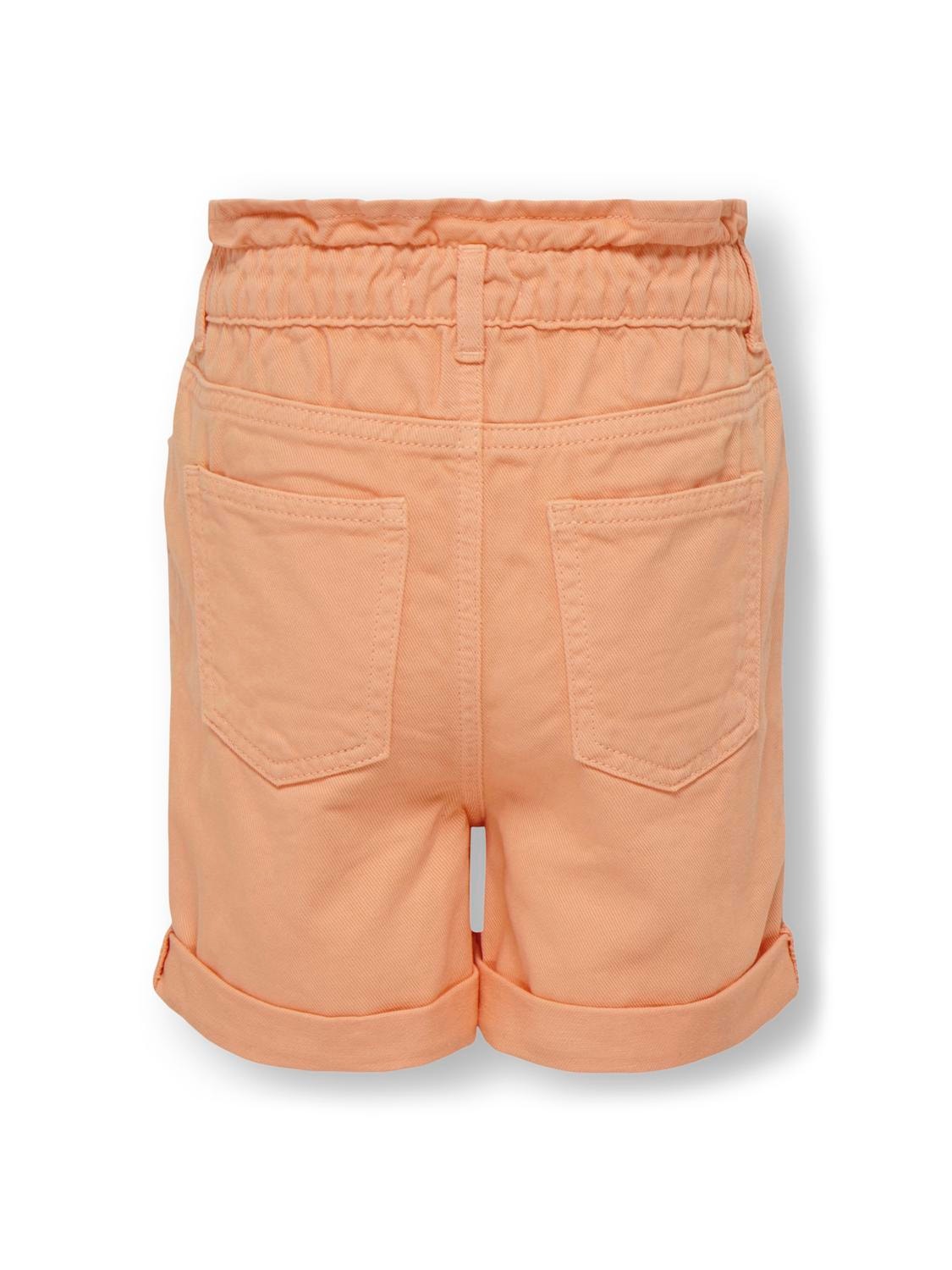 ONLY Baggy Fit Hög midja Shorts -Orange Chiffon - 15293657