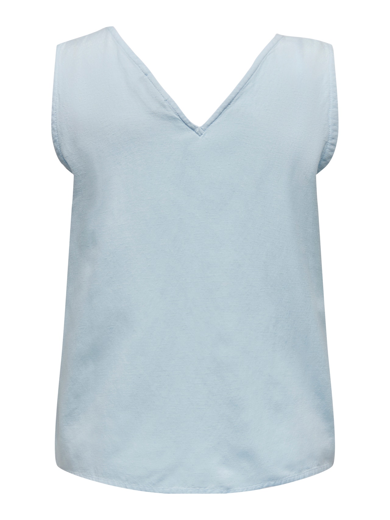 ONLY Curvy v-neck linen top -Clear Sky - 15293681