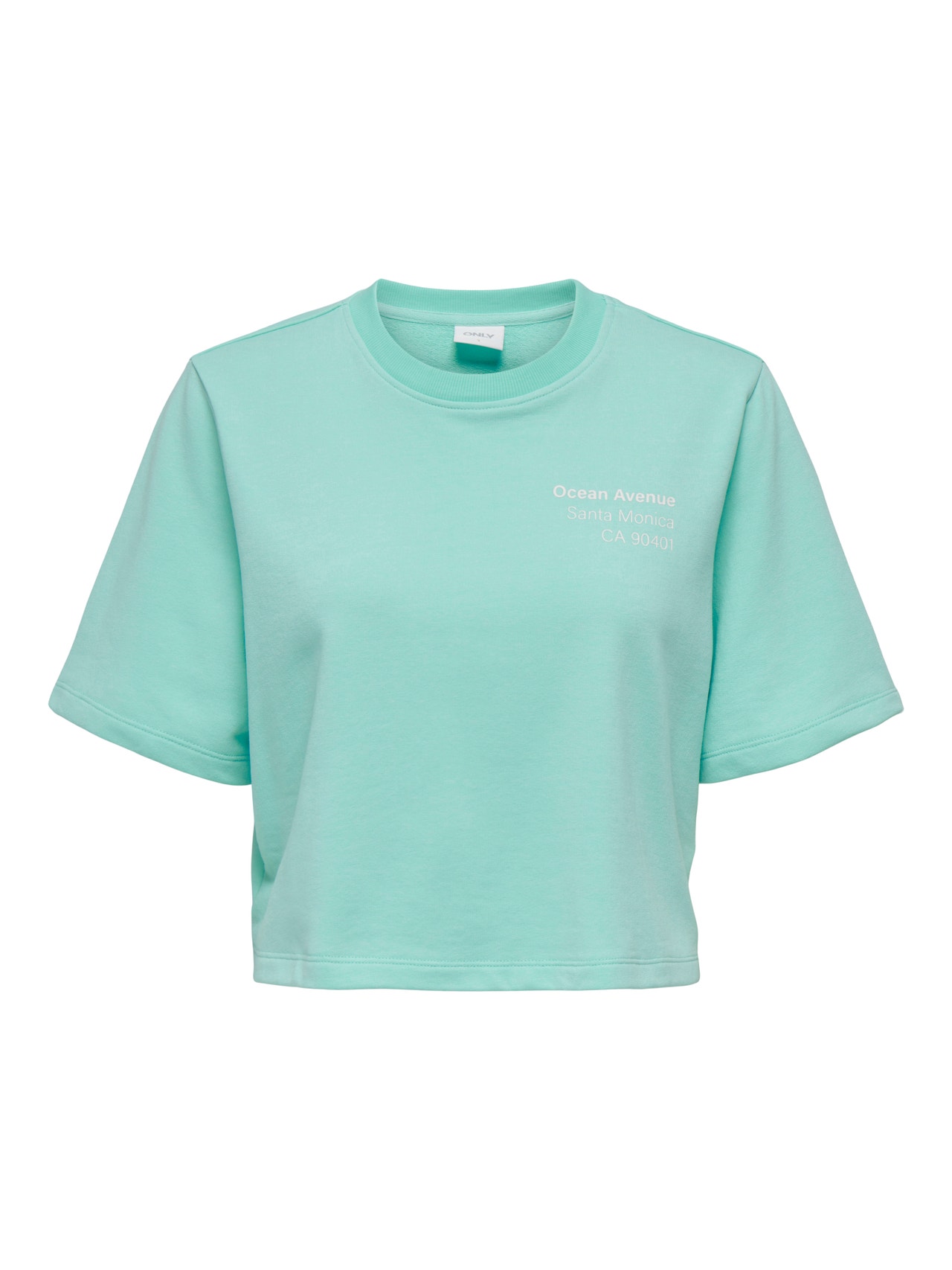 ONLY Short Sleeved Sweatshirt -Aruba Blue - 15293691