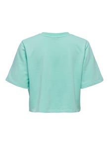 ONLY Short Sleeved Sweatshirt -Aruba Blue - 15293691