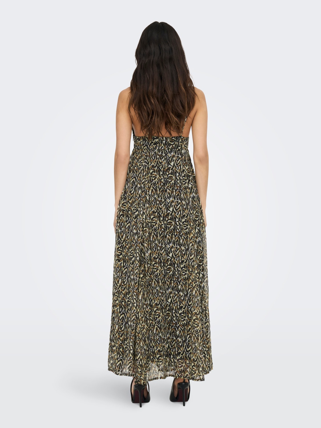 ONLY Slim Fit V-Ausschnitt Langes Kleid -Toasted Coconut - 15293701