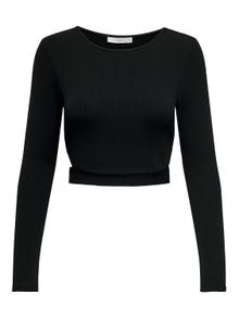 ONLY Cropped top with long sleeves -Black - 15293922