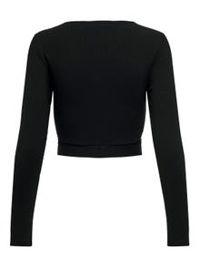 ONLY Cropped top with long sleeves -Black - 15293922