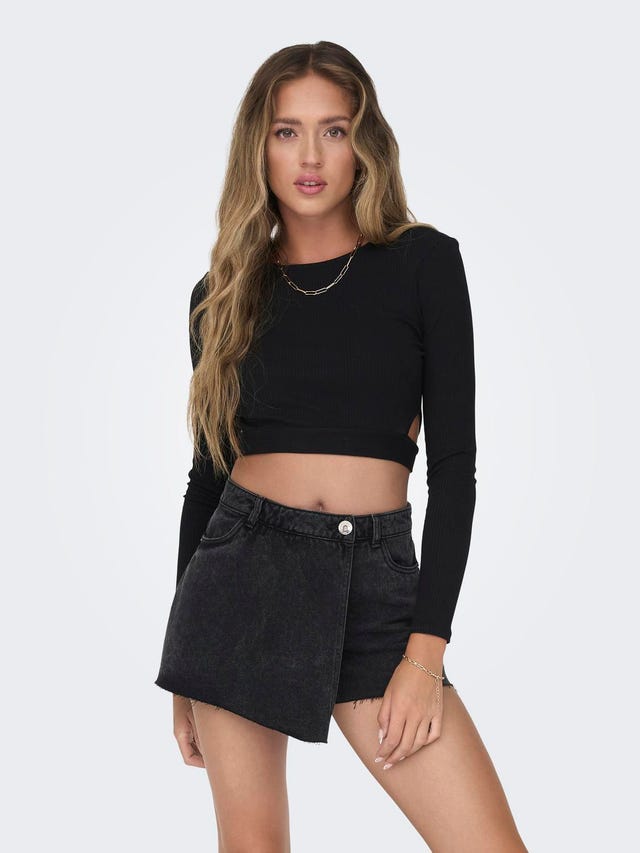 ONLY Cropped top with long sleeves - 15293922