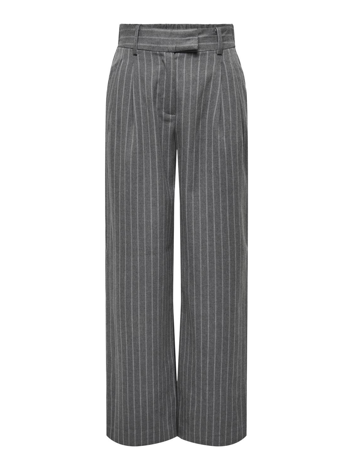 Wide trousers with stripes | Dark Grey | ONLY®