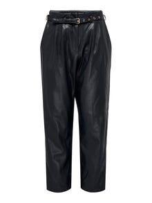 ONLY Pantalones Corte comfort Cintura media -Black Beauty - 15293976