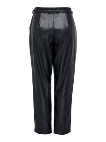 ONLY Faux leather trousers -Black Beauty - 15293976