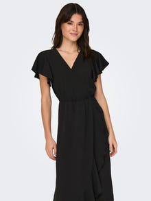 ONLY Regular Fit V-hals Puffermer Kort kjole -Black - 15293978