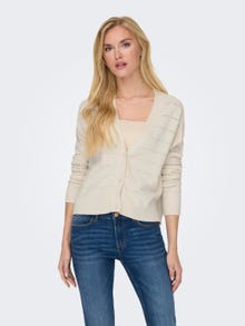 ONLY V-neck knit cardigan -Whitecap Gray - 15294121