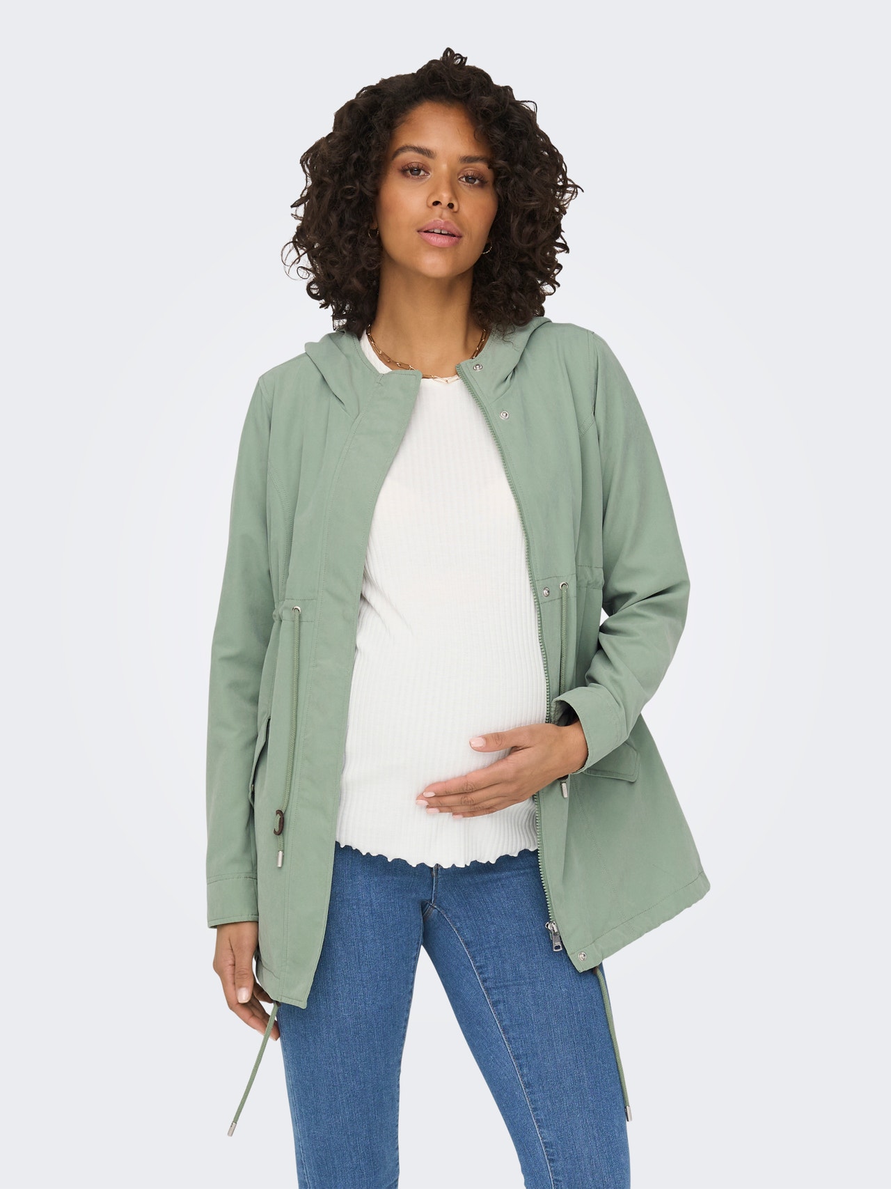 ONLY Hood Maternity Jacket -Hedge Green - 15294129