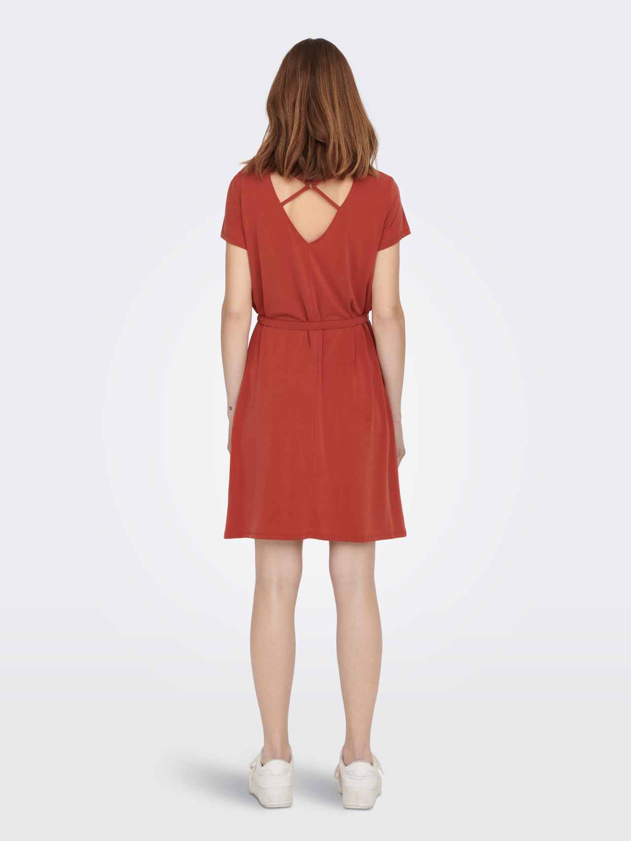 ONLY Regular Fit Round Neck Short dress -Cinnabar - 15294232