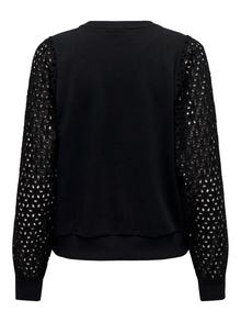 ONLY Detailed o-neck sweatshirt -Black - 15294283