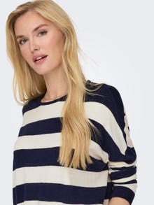 ONLY Round Neck Dropped shoulders Pullover -Maritime Blue - 15294434