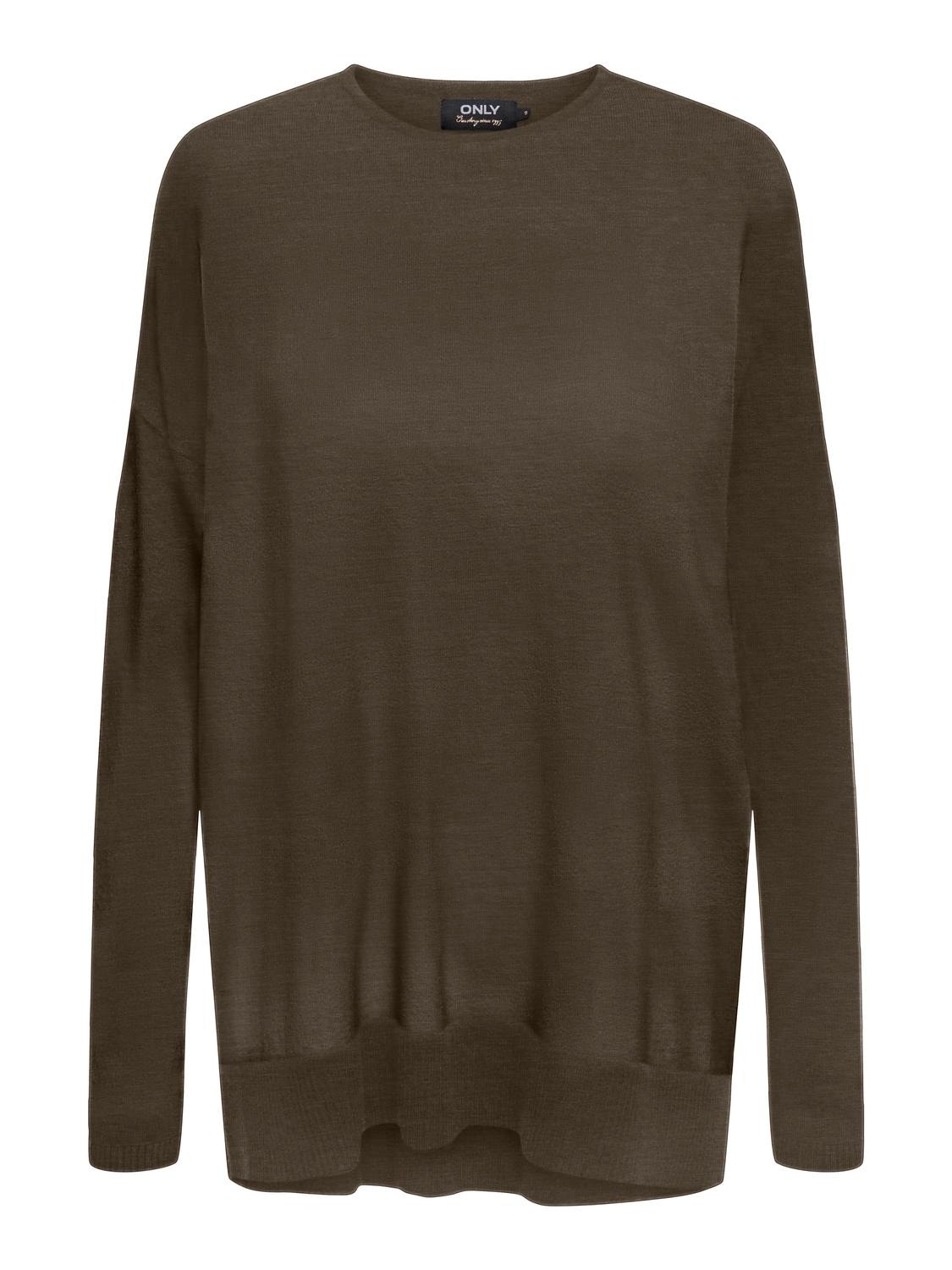ONLY Pull-overs Col rond Épaules tombantes -Chestnut - 15294434