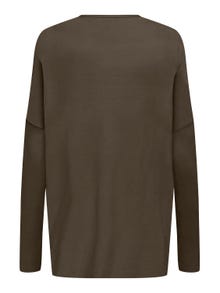 ONLY Pull-overs Col rond Épaules tombantes -Chestnut - 15294434