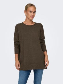 ONLY Round Neck Dropped shoulders Pullover -Chestnut - 15294434
