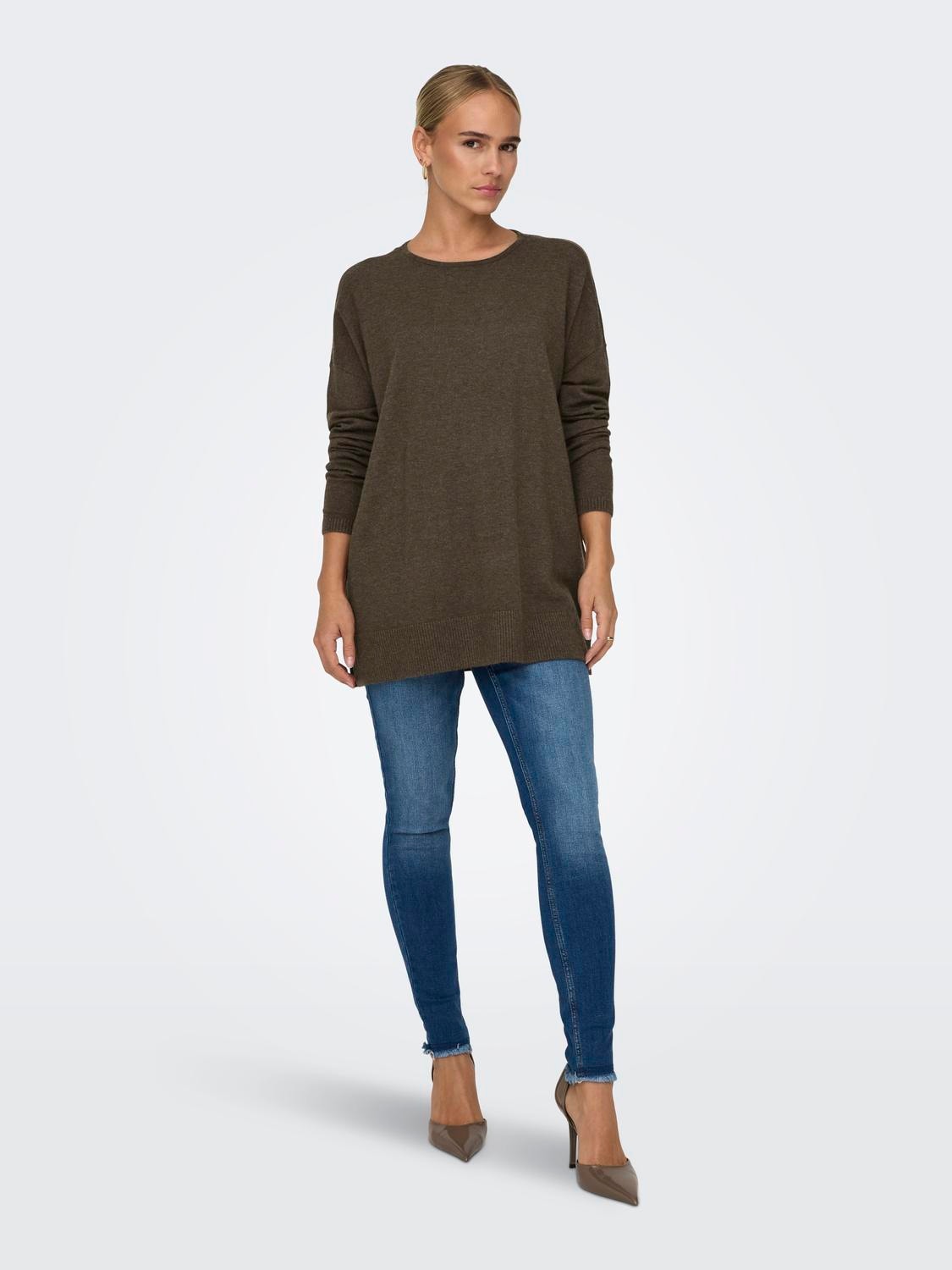 ONLY Knitted o-neck pullover -Chestnut - 15294434