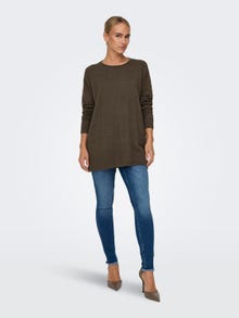 ONLY Round Neck Dropped shoulders Pullover -Chestnut - 15294434