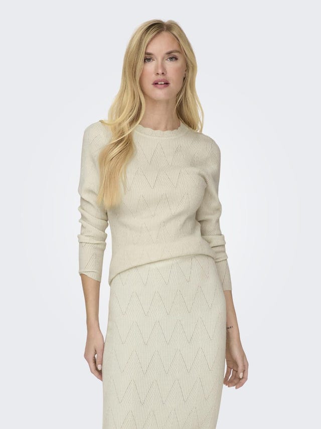 ONLY o-neck knitted pullover - 15294463