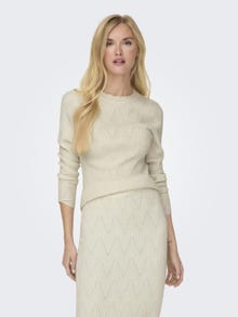 ONLY o-neck knitted pullover -Whitecap Gray - 15294463