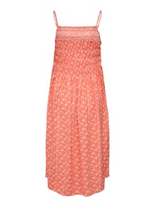 ONLY Regular Fit V-Neck Long dress -Living Coral - 15294476