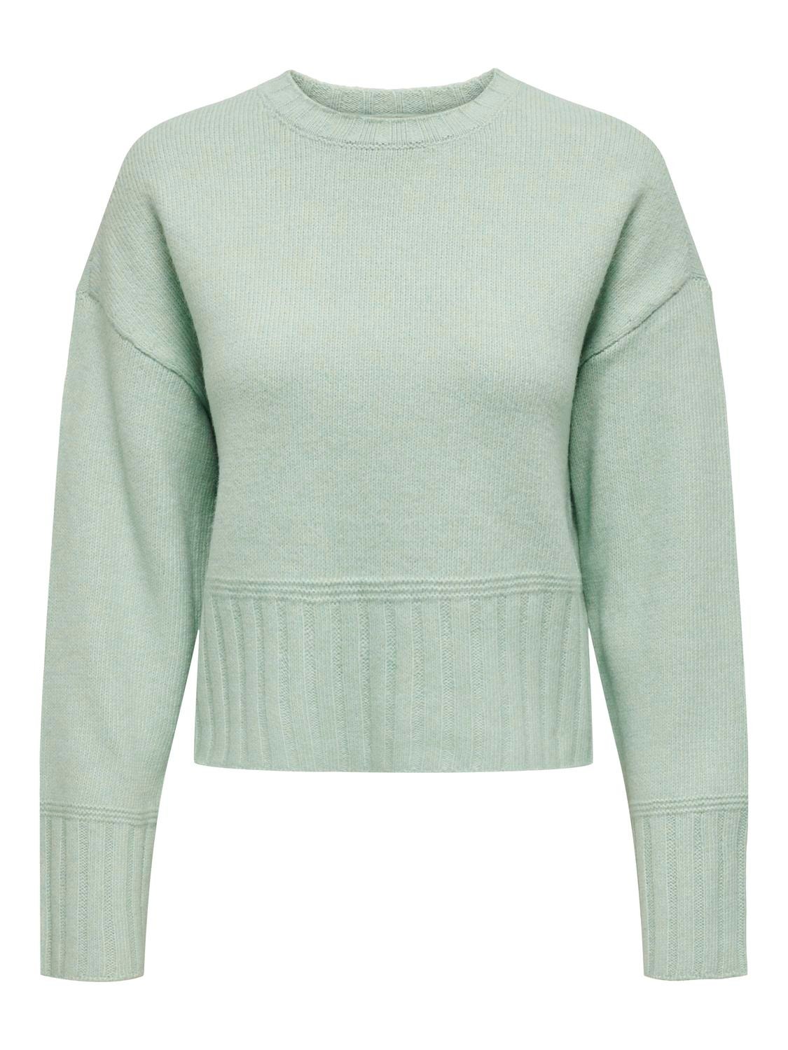 ONLY O-neck knitted pullover -Harbor Gray - 15294484