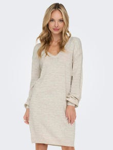 ONLY Regular Fit V-Neck Long dress -Pumice Stone - 15294523