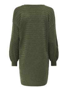 ONLY mini V-neck knitted dress -Winter Moss - 15294523