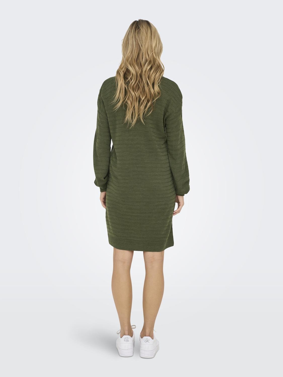 ONLY Regular Fit V-hals Lang kjole -Winter Moss - 15294523