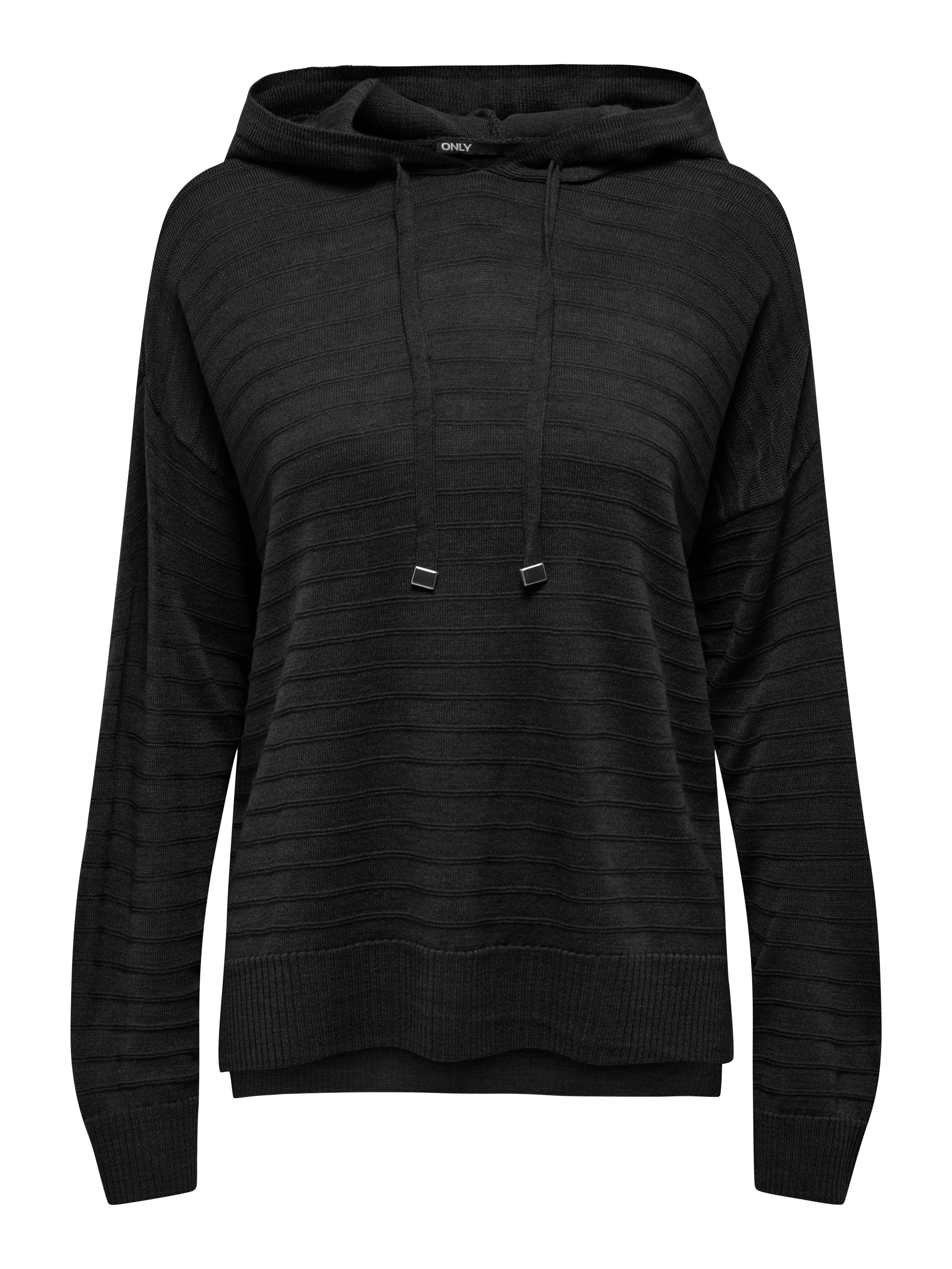 Pull discount noir capuche