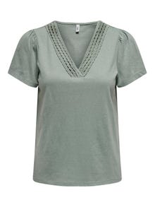 ONLY V-hals top -Chinois Green - 15294612