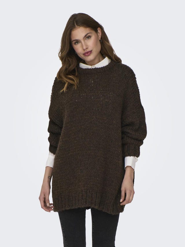 ONLY O-neck long knitted pullover - 15294657