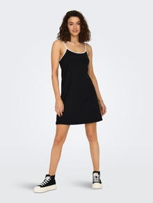 ONLY Mini kjole med kontrastfarvede stropper -Black - 15294663