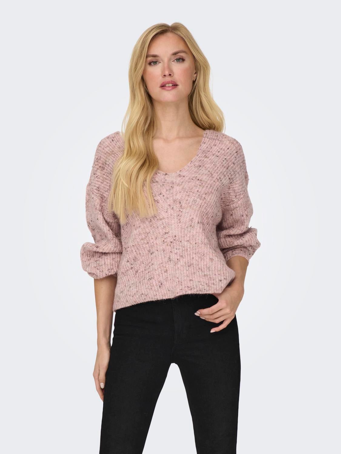 Pale pink clearance v neck sweater