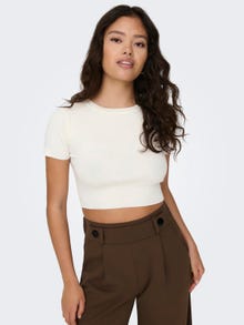 ONLY Cropped knit top -Cloud Dancer - 15294790