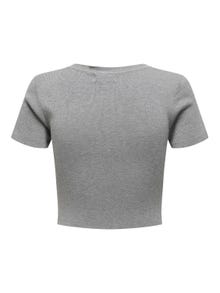 ONLY Cropped knit top -Light Grey Melange - 15294790