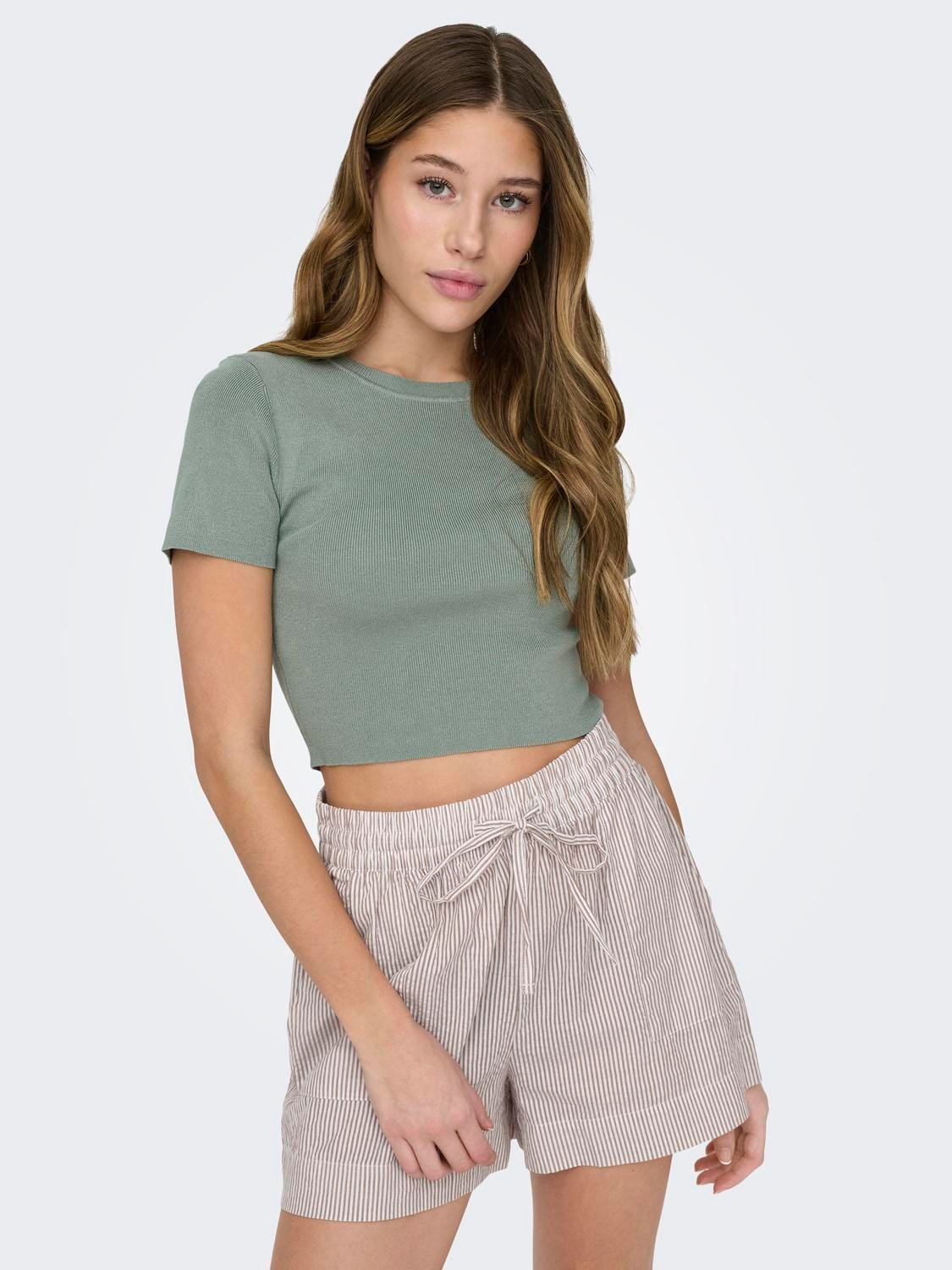 ONLY Cropped knit top -Jadeite - 15294790