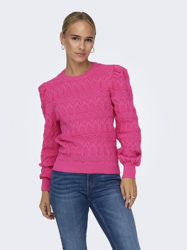 ONLY O-neck knitted pullover - 15294798