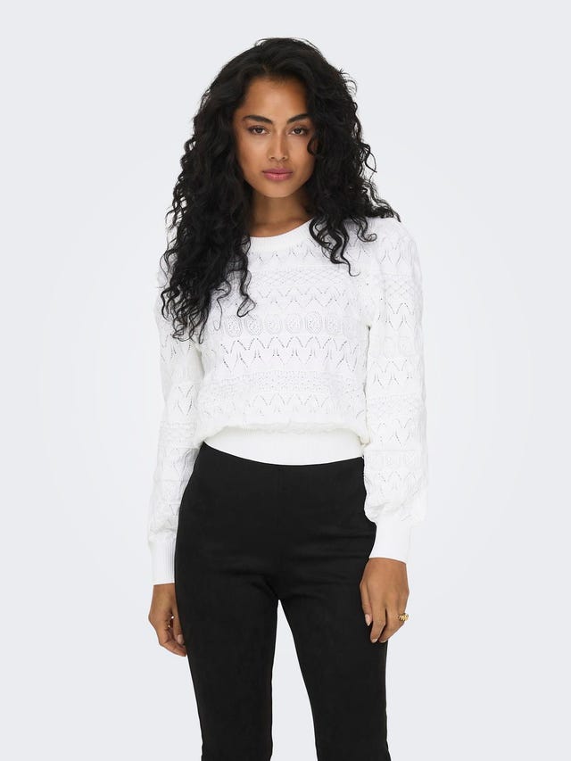 ONLY O-neck knitted pullover - 15294798