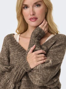 ONLY V-Ausschnitt Pullover -Toasted Coconut - 15294806