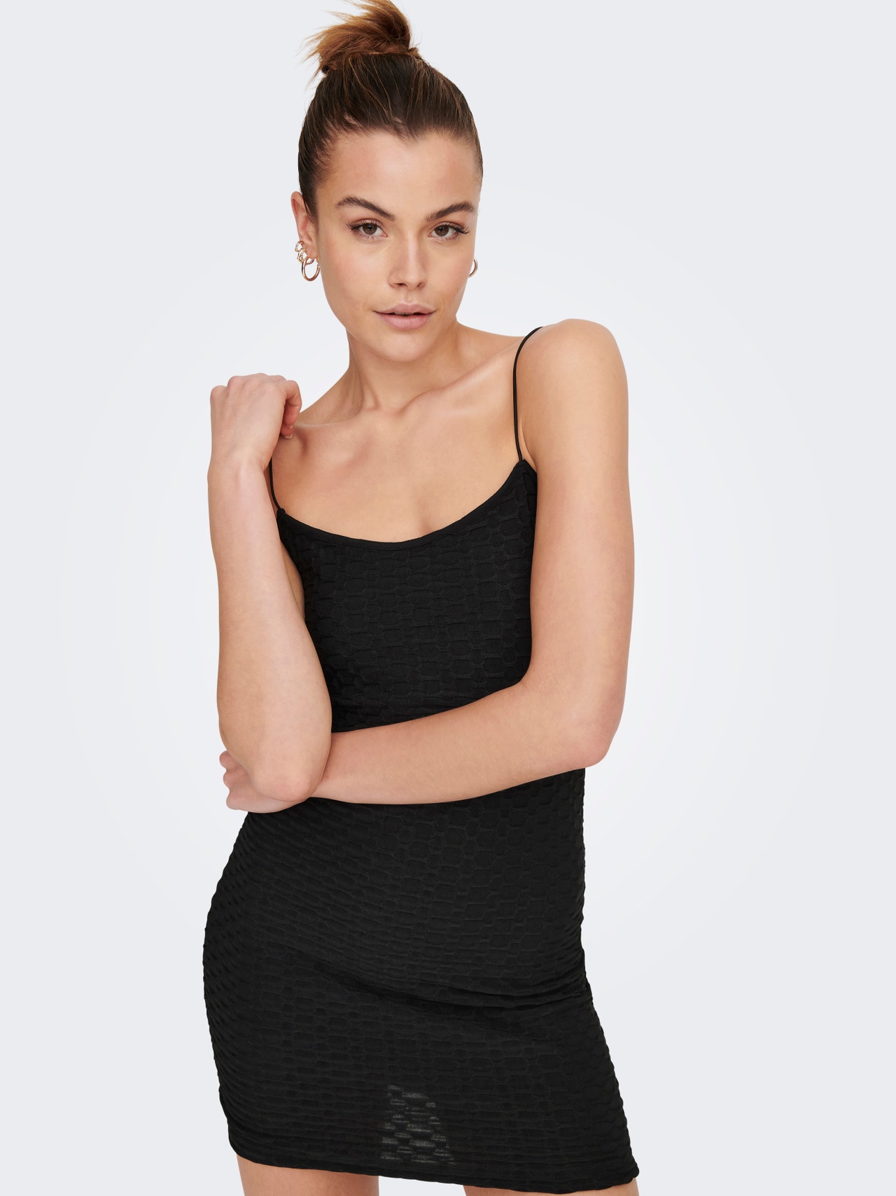 ONLY Robe midi Regular Fit Col carré -Black - 15294857